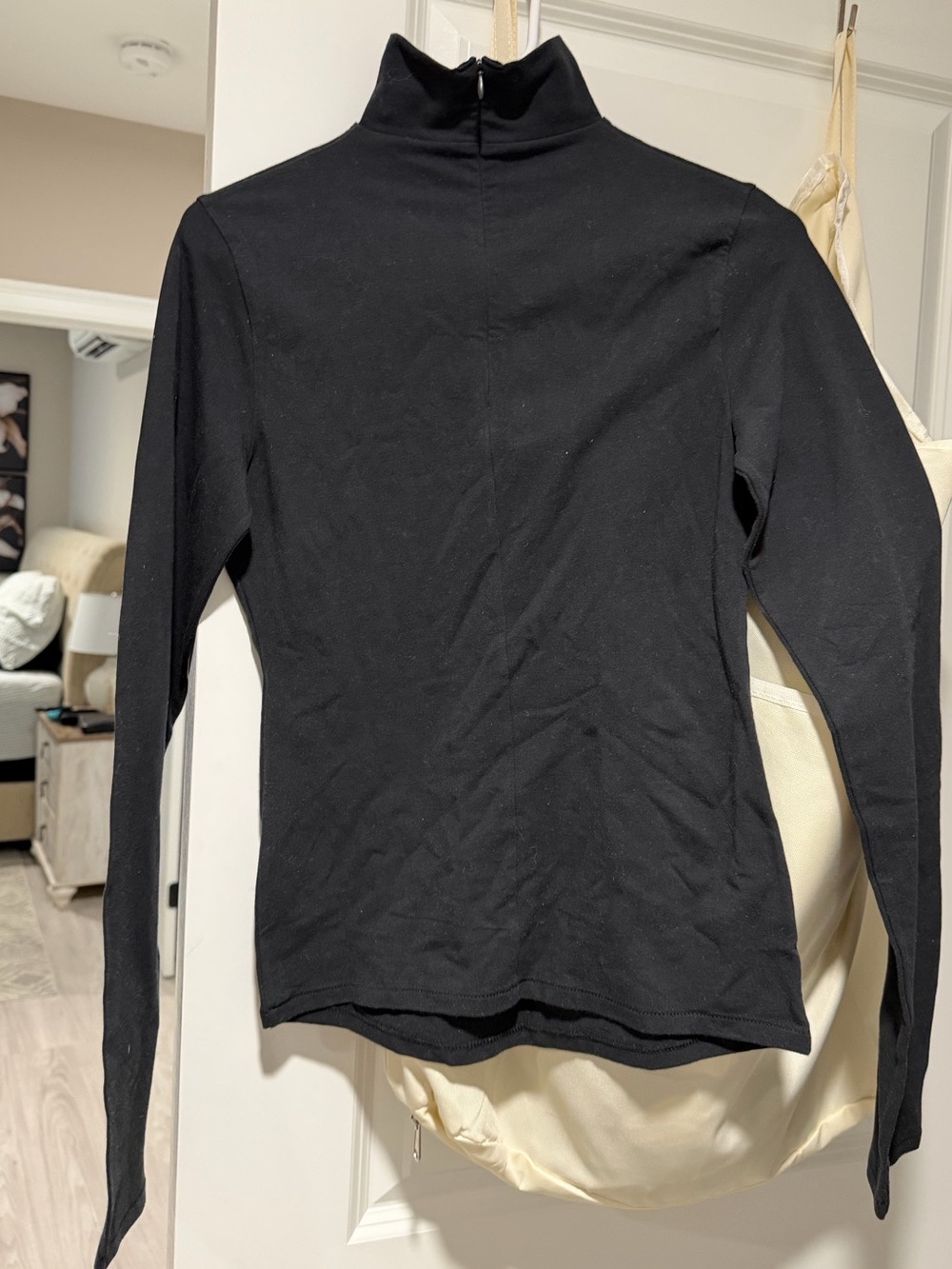 SKIMS Black Cotton Jersey turtle neck